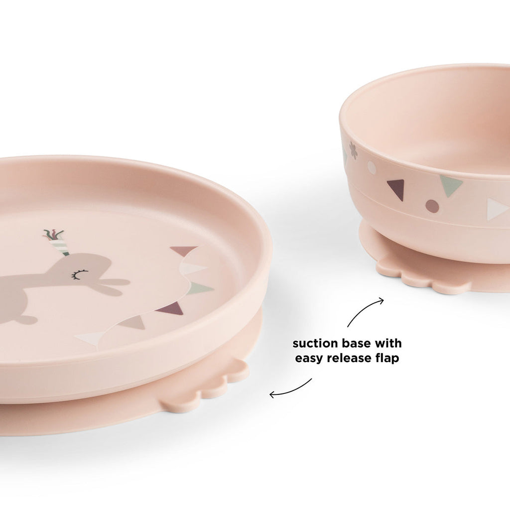 Coffret repas à ventouse - rose P'tits Loups Shop