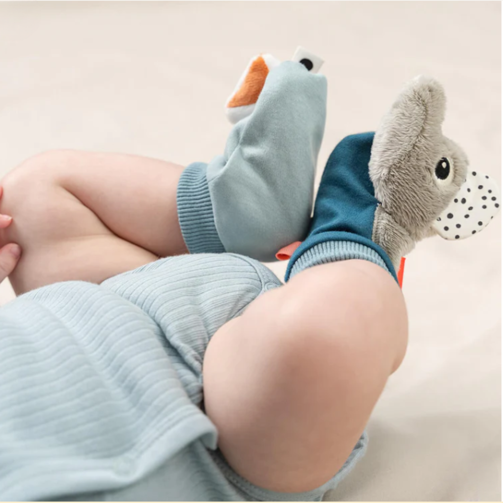 Chaussettes à hochet - bleu P'tits Loups Shop
