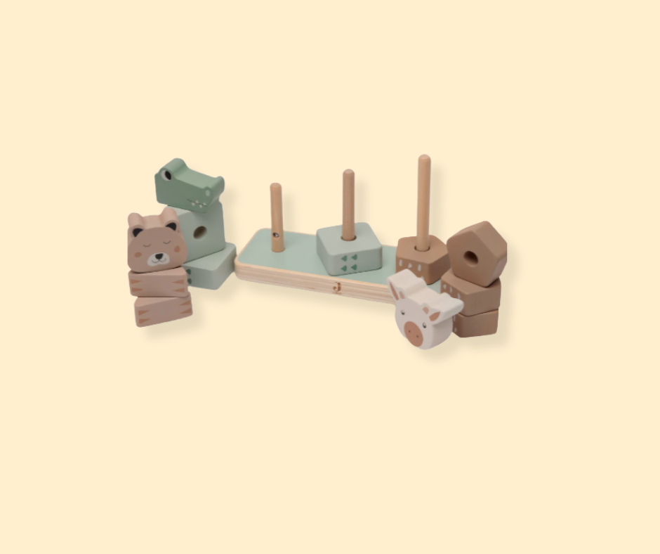 Tour d'empilage en bois - Jungle Jumbo P'tits Loups Shop