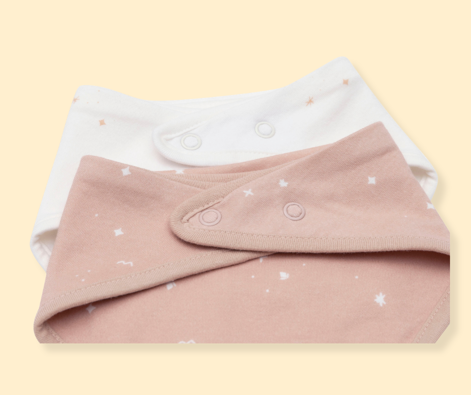 Lot de 2 bavoirs bandana - Wild Rose P'tits Loups Shop