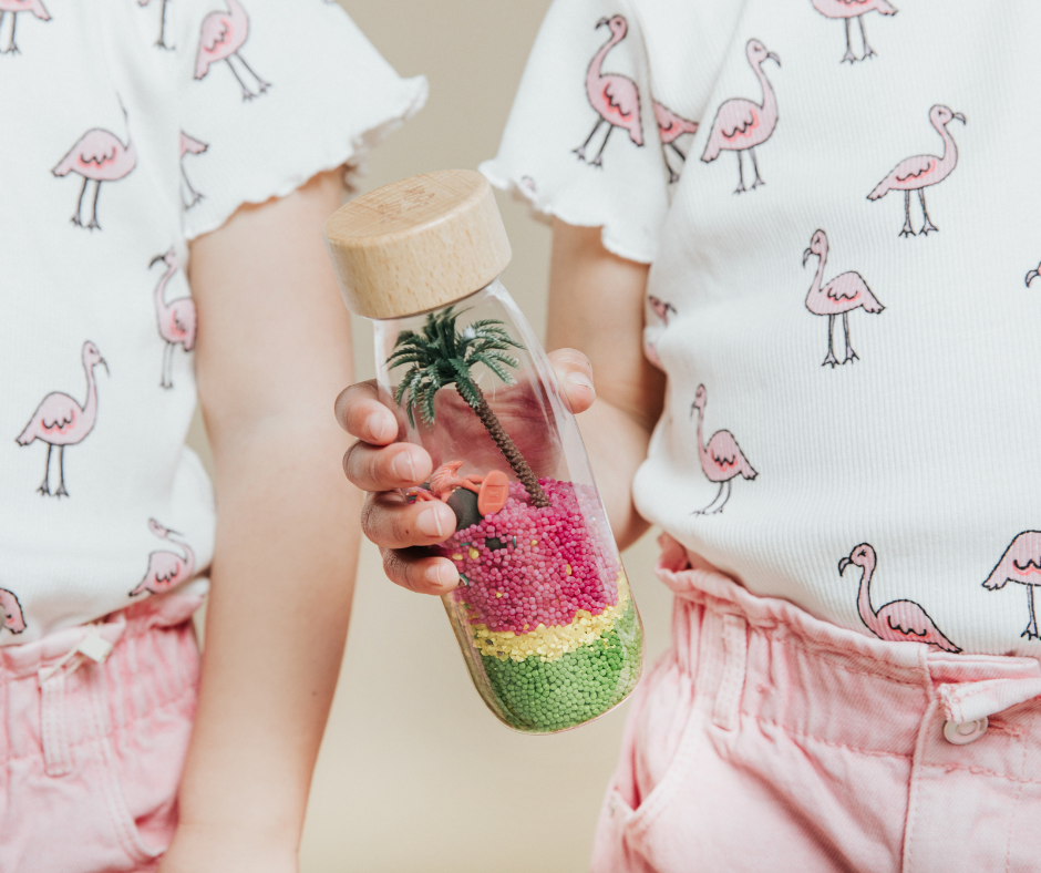 Bouteille sensorielle - Flamant rose P'tits Loups Shop