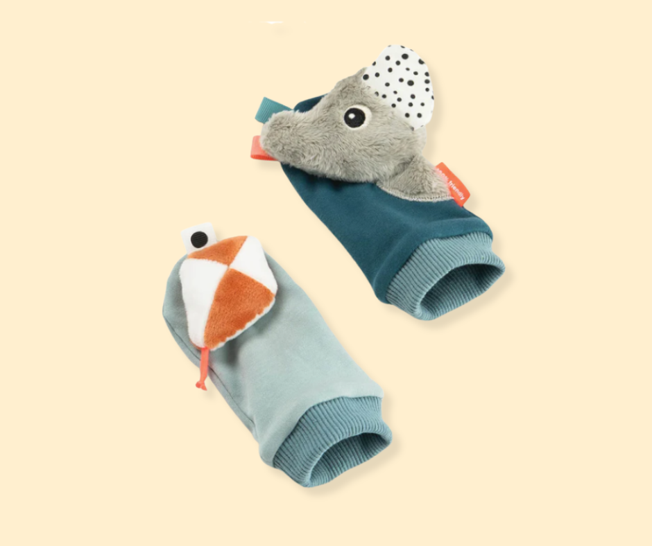 Chaussettes à hochet - bleu P'tits Loups Shop