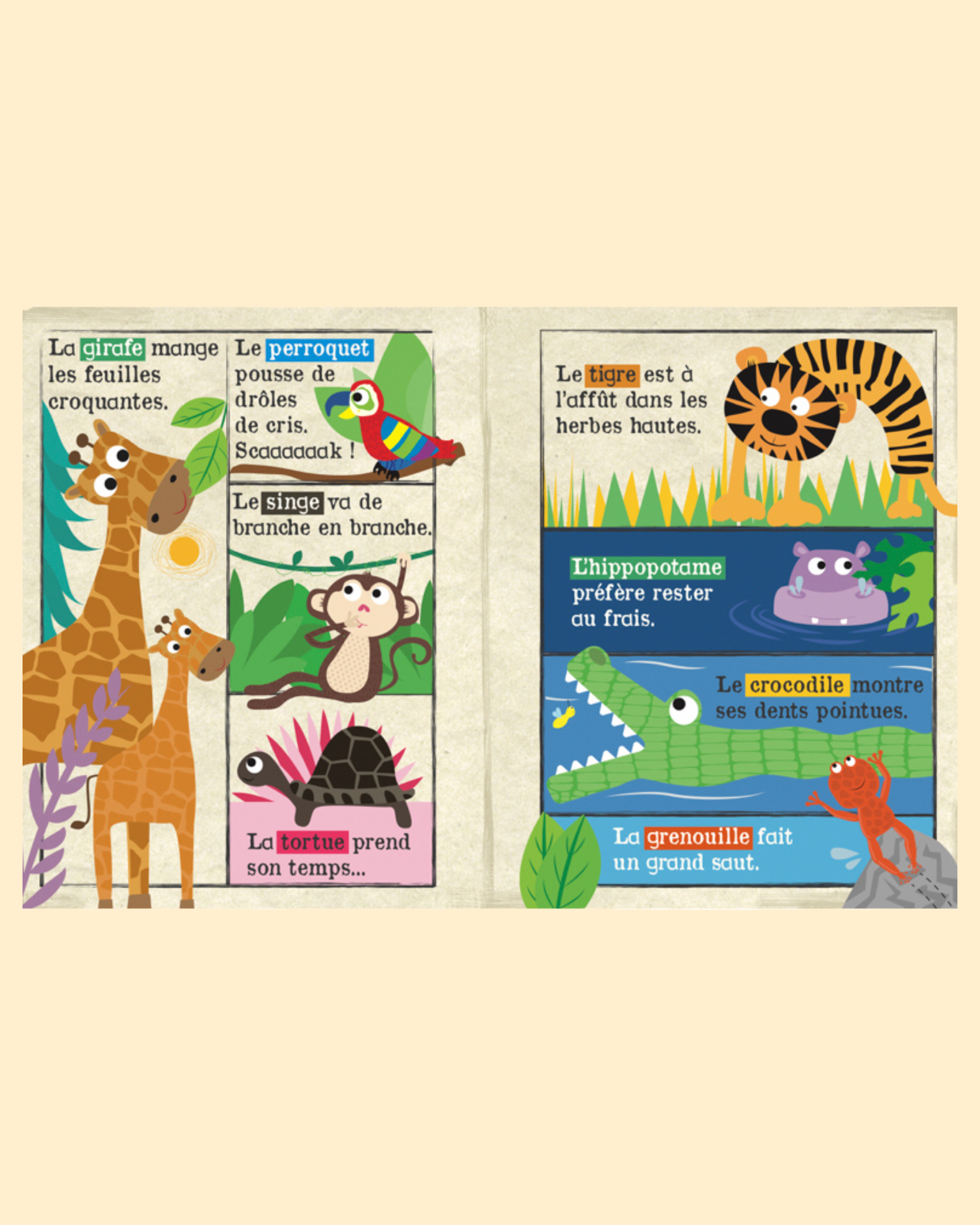 Petit journal en tissu- Animaux du Safari P'tits Loups Shop