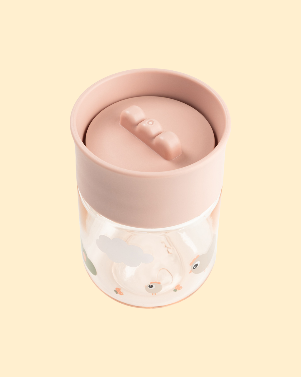 Tasse d'apprentissage 360 °- Tiny farm rose P'tits Loups Shop