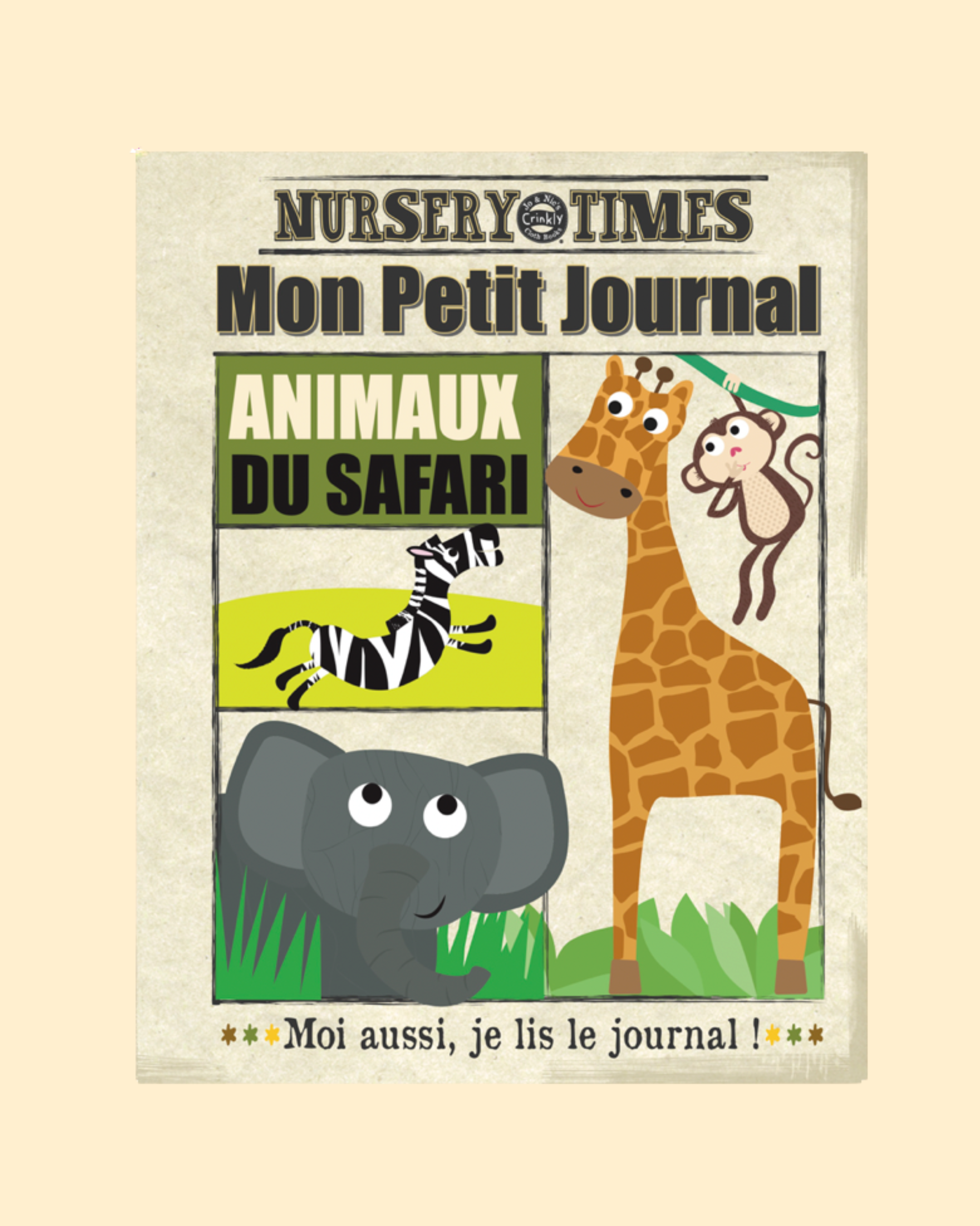 Petit journal en tissu- Animaux du Safari P'tits Loups Shop