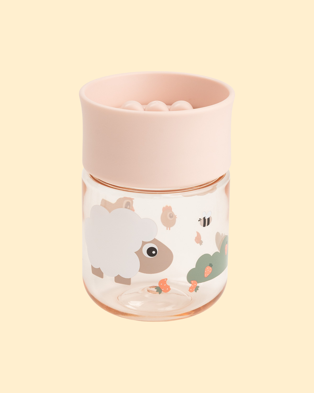 Tasse d'apprentissage 360 °- Tiny farm rose P'tits Loups Shop