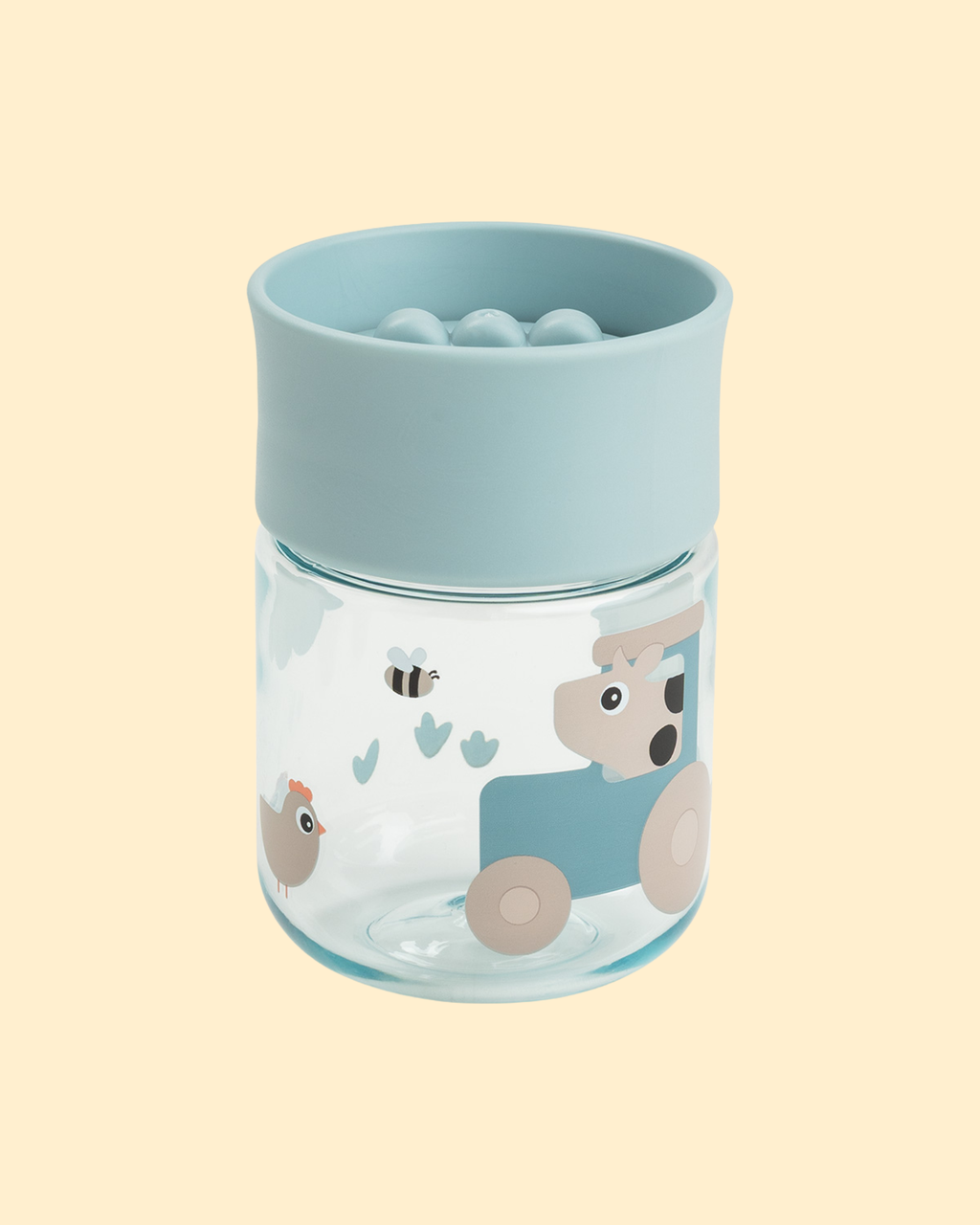 Tasse d'apprentissage 360 °- Tiny farm bleu P'tits Loups Shop