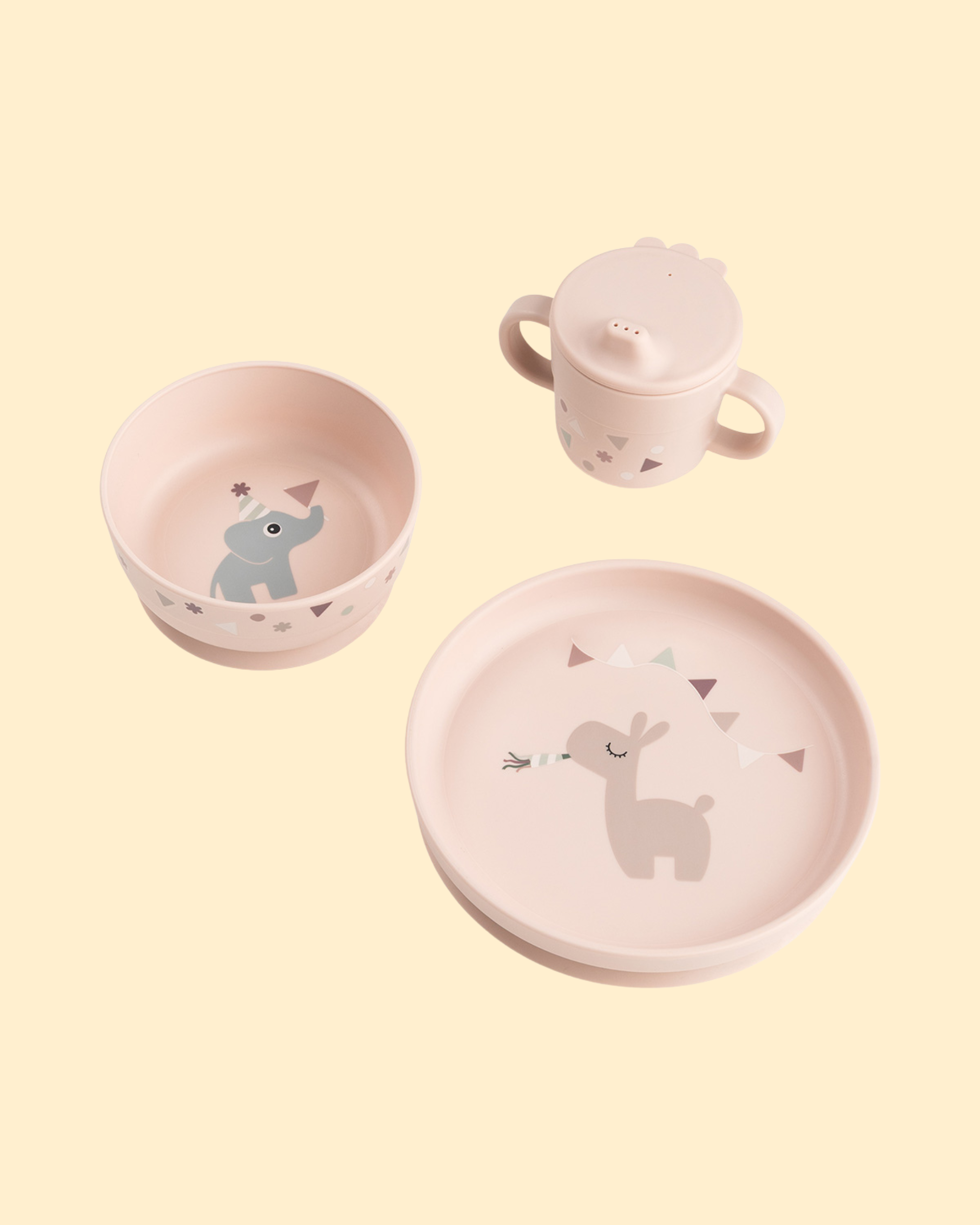 Coffret repas à ventouse - rose P'tits Loups Shop