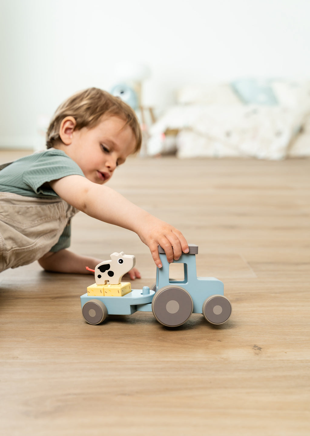 Tracteur en bois - Tiny farm P'tits Loups Shop